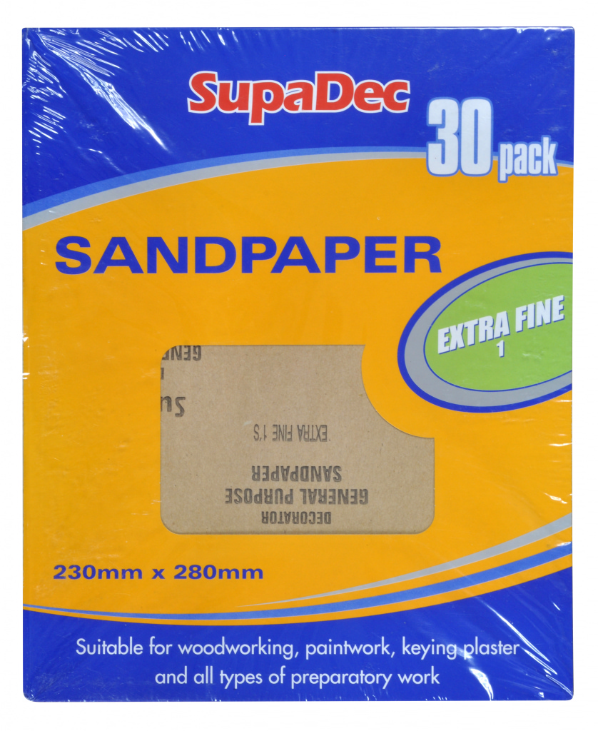 General Purpose Sandpaper - Pack 30 Extra Fine 1