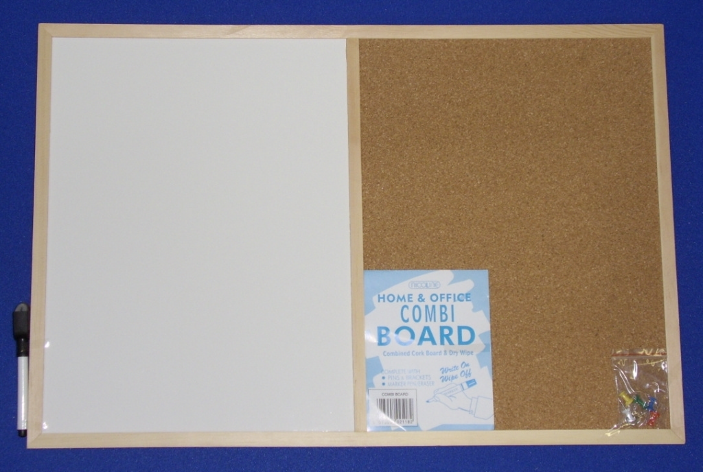 Combi Boards (half Cork / half Write-on/Wipe-off) - 60cm x 40cm