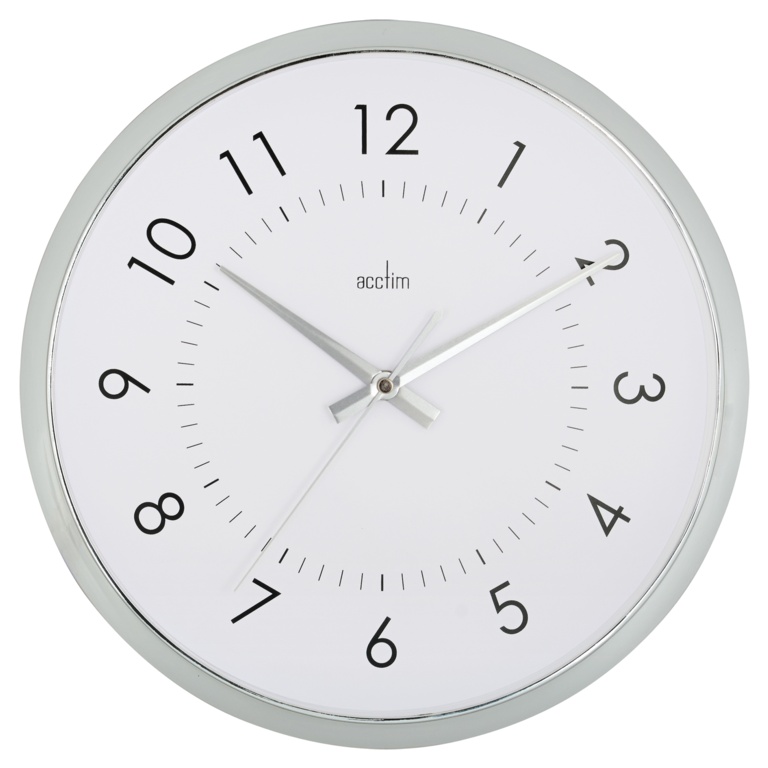 Yoko Wall Clock White - Chrome