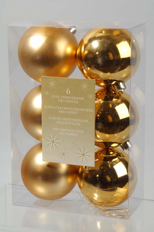 Shatterproof Plain Baubles 80mm - Light Gold