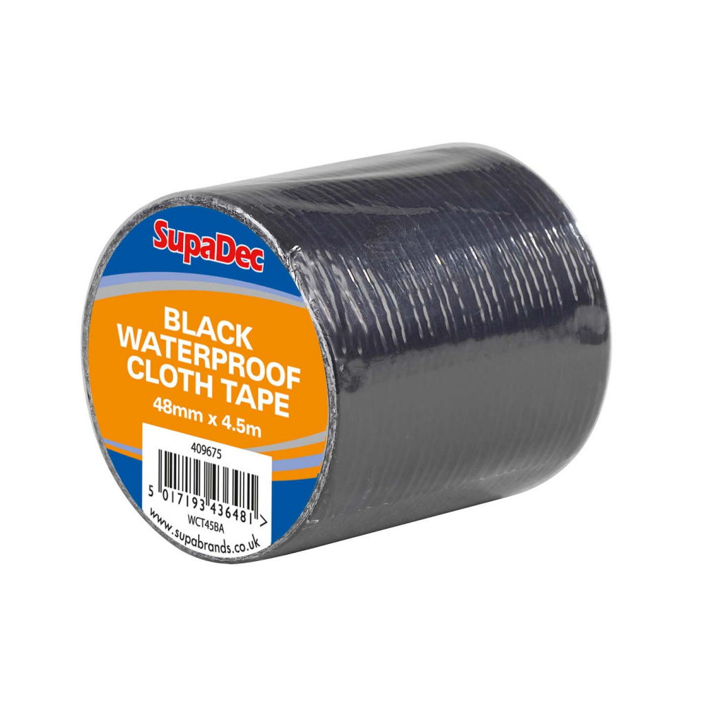 Waterproof Cloth Tape - 48mm x 4.5m Black