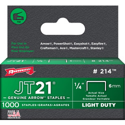 JT21/T27 Staples - 6mm 1/4in (1000)