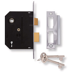 2 Lever Mortice Lock - Chrome Finish - 2.5"