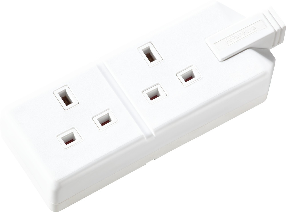 Twin Extension Socket - White