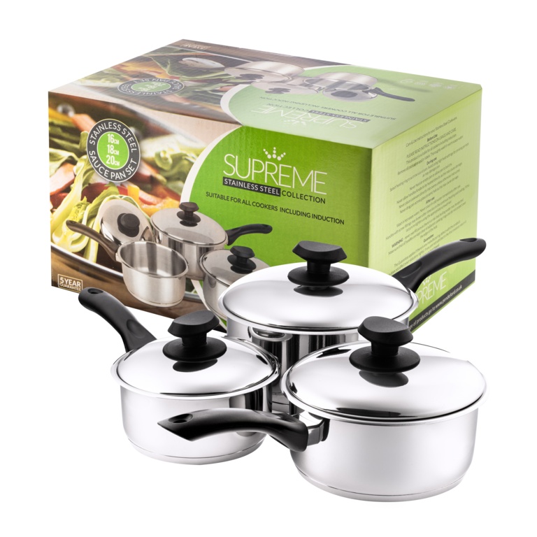 Stainless Steel Collection Sauce Pan Set - 3 Piece