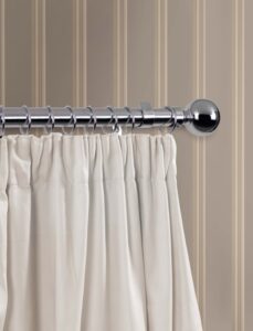 Chrome Finish Curtain Pole - 240cm, 28mm diameter