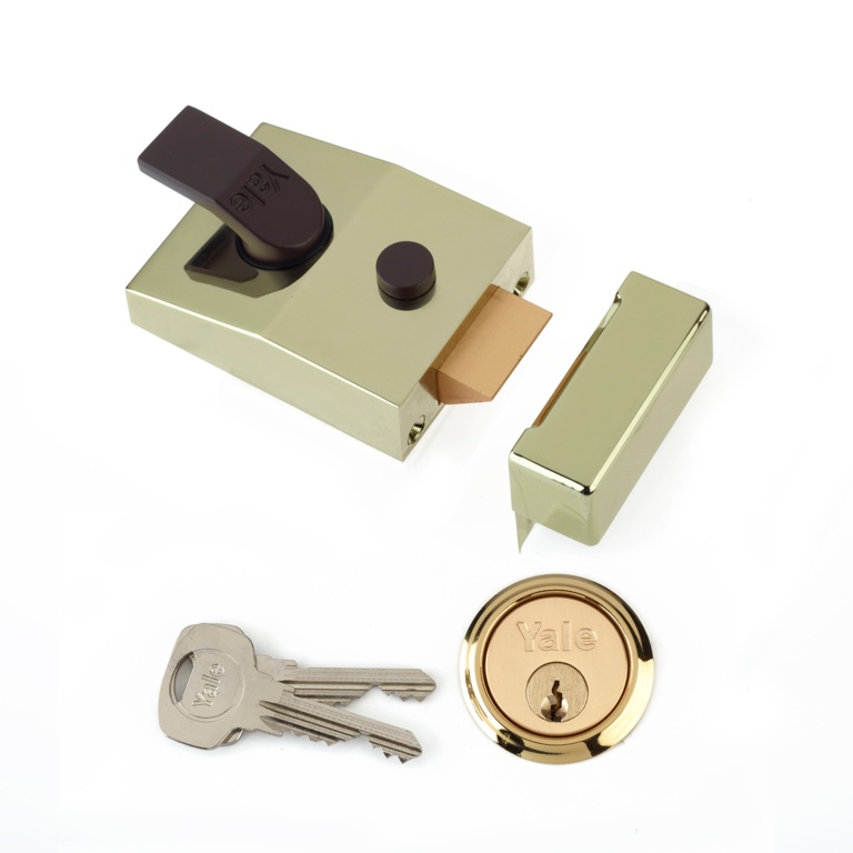 Deadlocking Standard Nightlatch Security Lock - Brasslux - 60mm