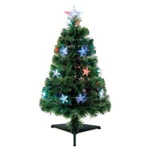 Fibre Optic Star Tree - 80cm Multi Coloured