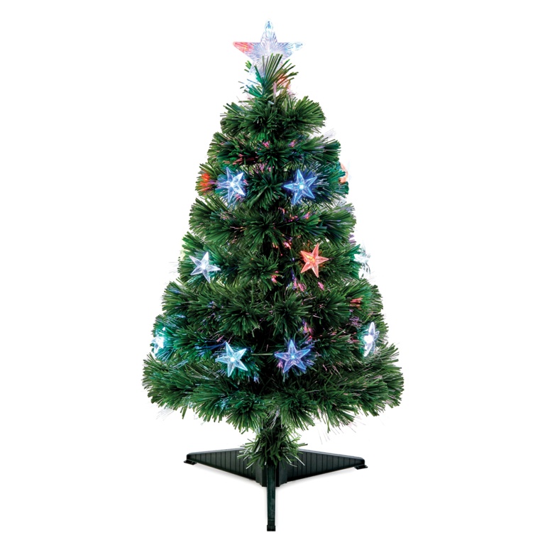 Fibre Optic Star Tree - 80cm Multi Coloured