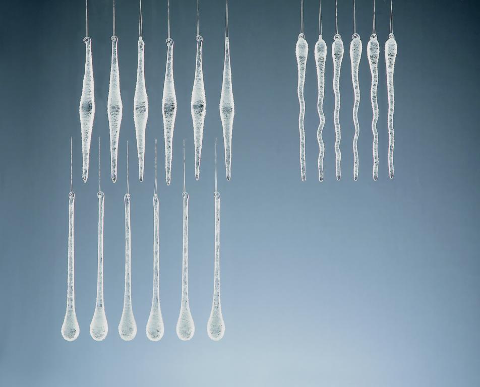Frosted Glass Icicles - 15cm