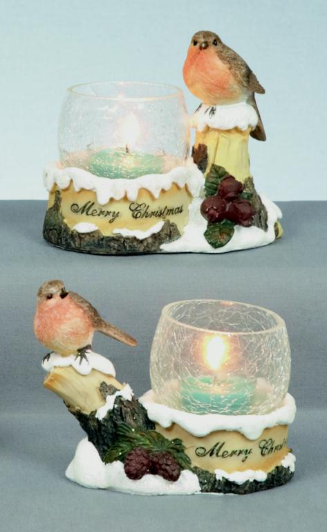 Robin Tealight Holder - 13cm