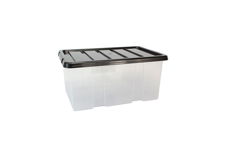 Storage Box & Black Lid - 7L Clear