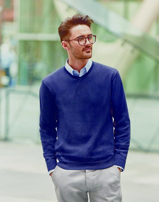 Acylic Cotton Lightweight V-Neck Jumper - SML