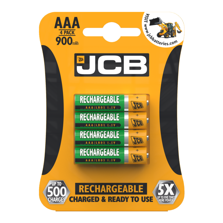 Rechargeable AAA Batteries - 4 Pack 900mAh