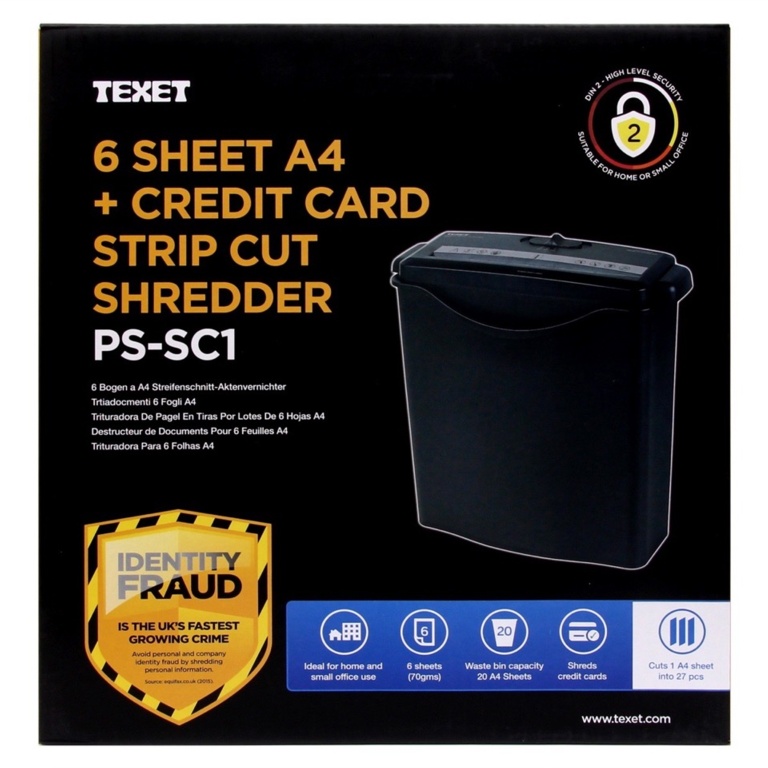 6 Sheet A4 & Credit Card Shredder - Strip Cut