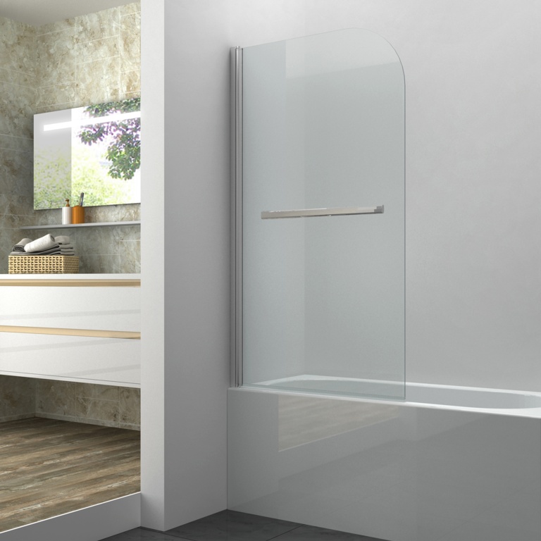 Single Bath Screen with Towel Rail - 1400 x 800mm