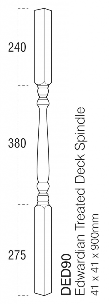 Decking Turned Spindle - 41mm