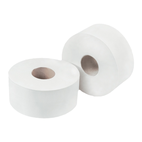 2 Ply Mini Jumbo Toilet Rolls Pack 12 - 150m x 9cm White