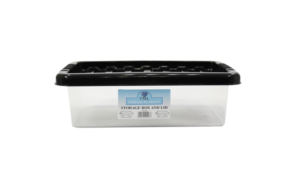 Shoe Box & Black Lid - 6L Clear