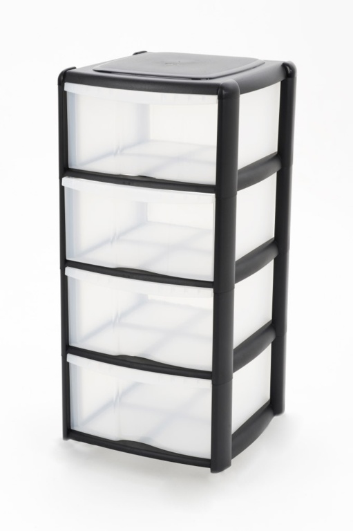 4 Drawer Tower Black