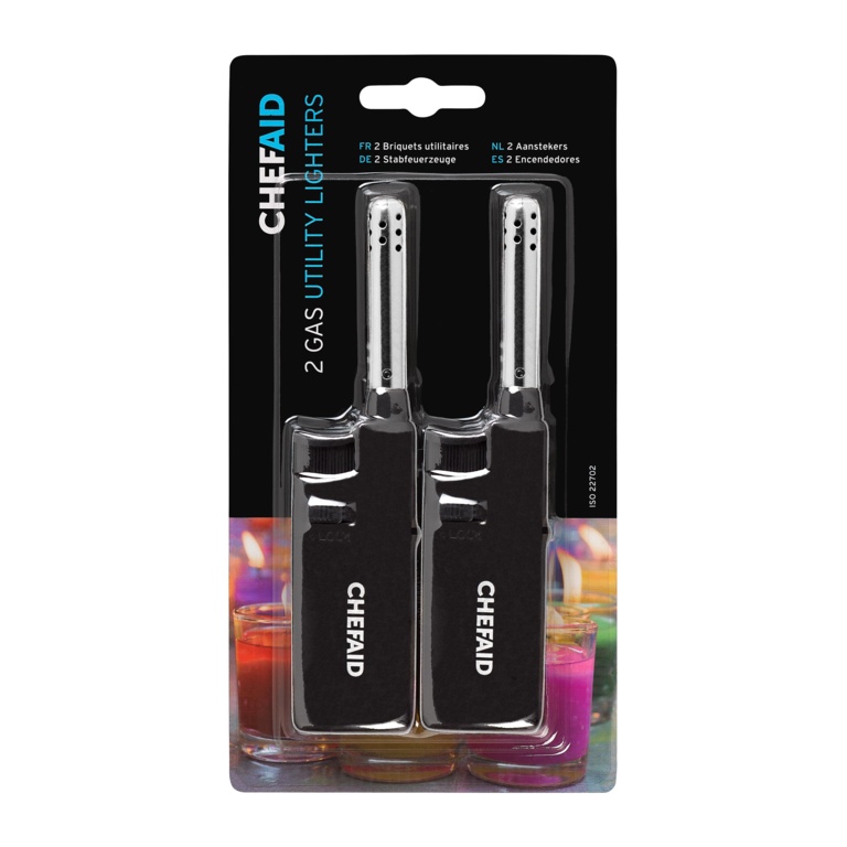 Coloured Refillable Lighters - Small, Pack of 2