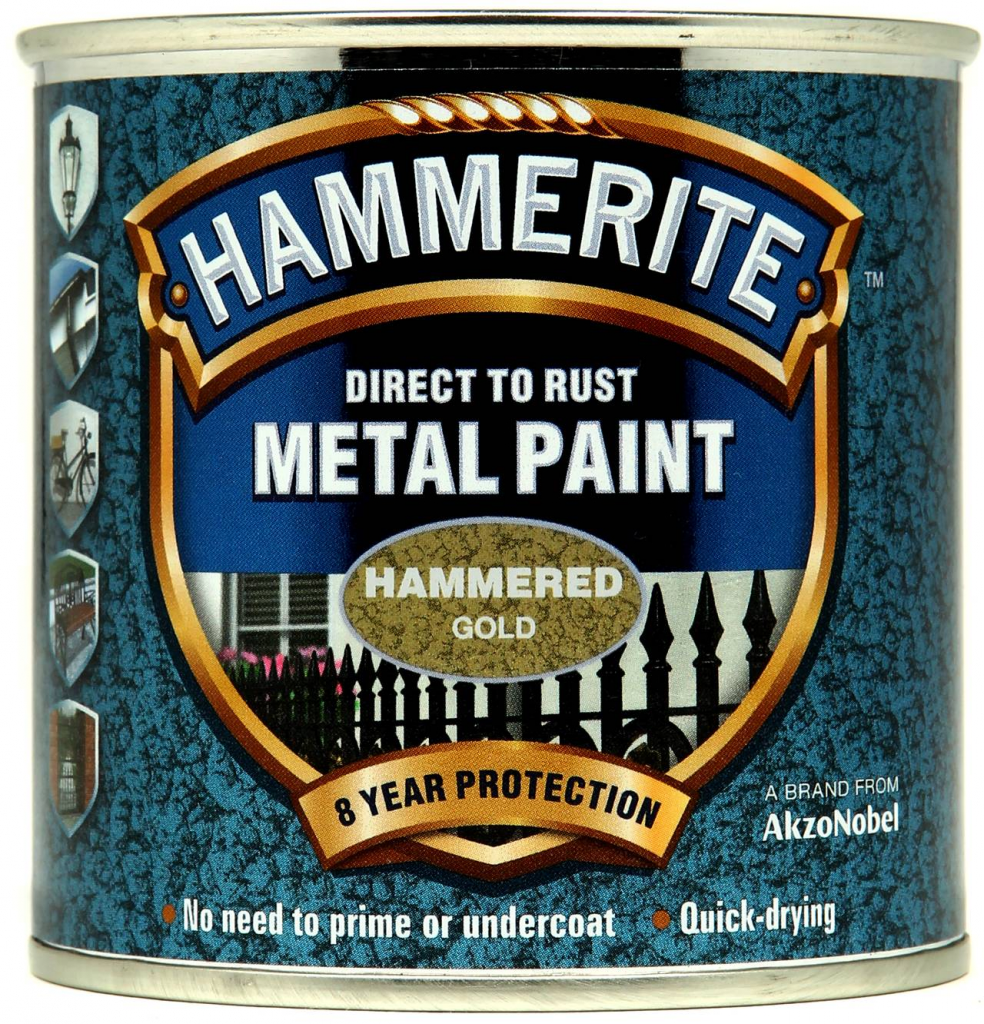 Metal Paint Hammered 250ml - Gold