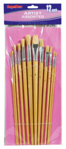 Wooden Handle Artist Brush Set - 12 Piece