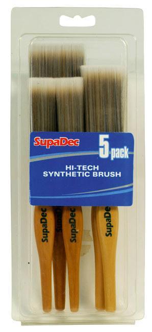 Synthetic Brush Set - 2x1"/25mm 2x1.5"/38mm 2"/50mm, 5 Piece