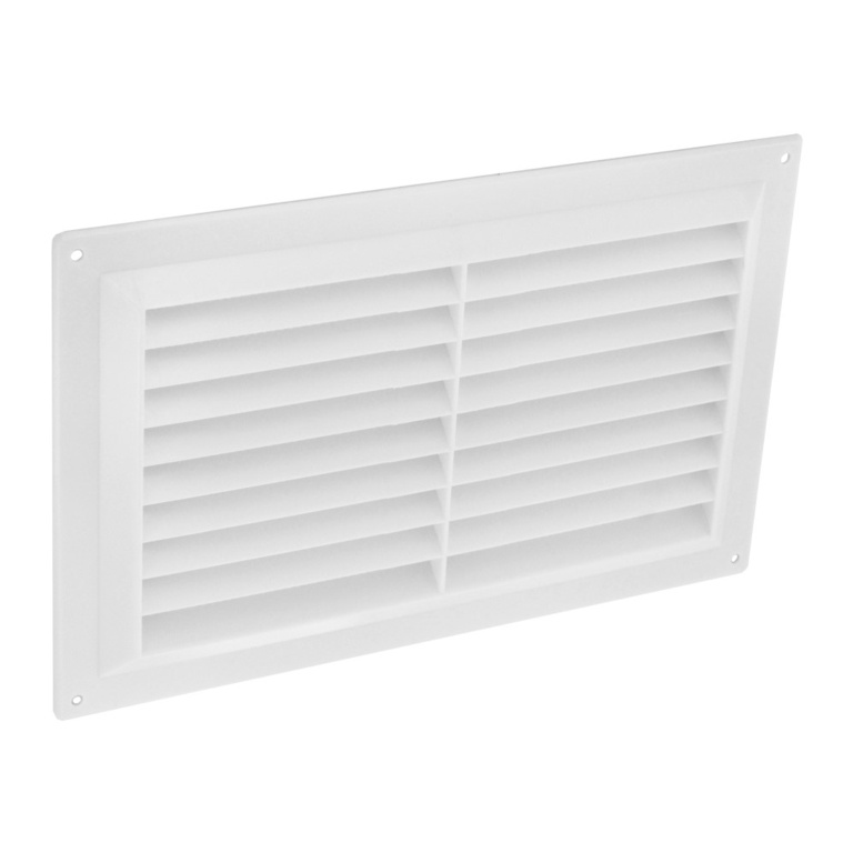 White Plastic Louvre Vent - 9" x 6"