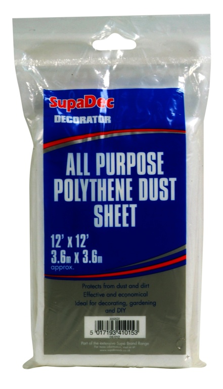 All Purpose Polythene Dust Sheets - 12' x 12'