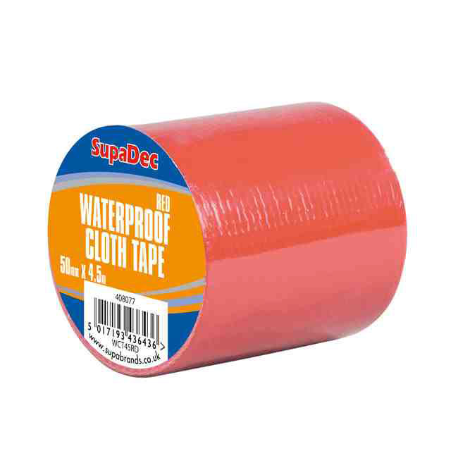 Waterproof Cloth Tape - 48mm x 4.5m Red