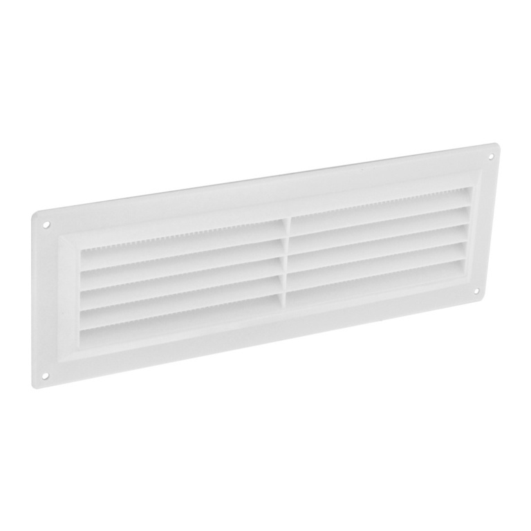 White Plastic Louvre Vent - 9" x 3"