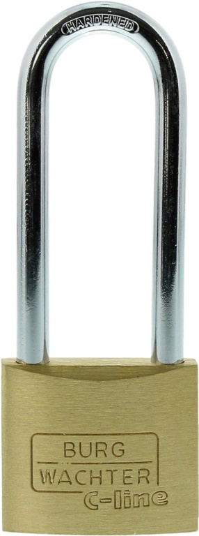 Mid Security Brass Padlock - Long Shackle - 40mm