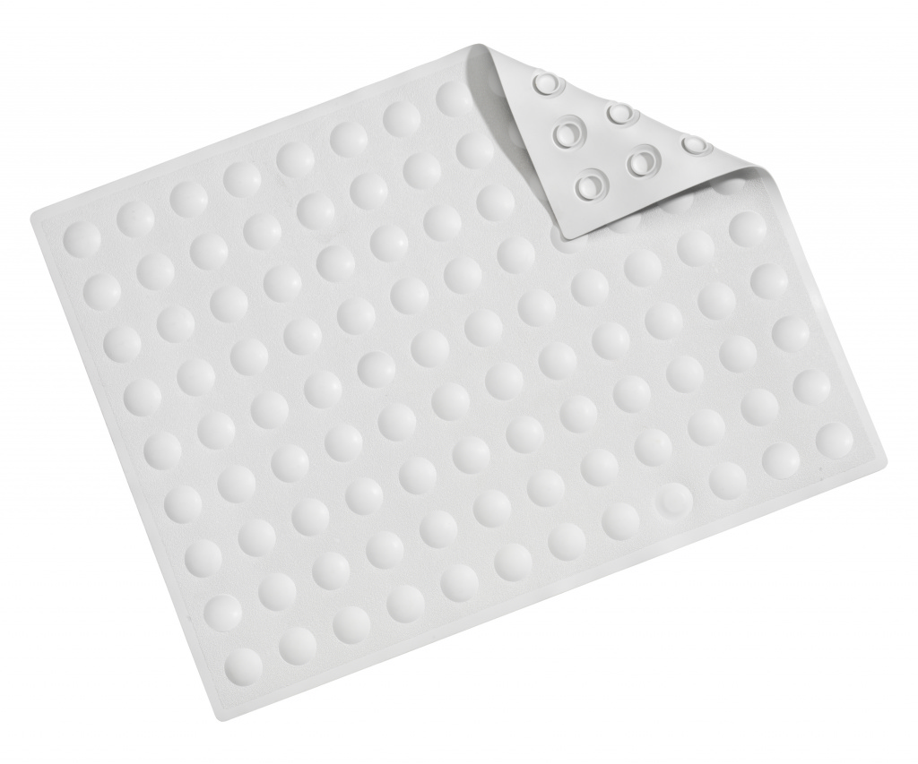 Double Sucker Bath Shower Mat - White