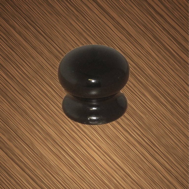 Ceramic Cupboard Knob Black - 35mm