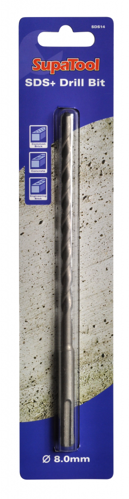 Slotted Drill Shaft (SDS) Masonry Drill Bits - 8x210mm