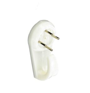 Hard Wall Picture Hooks White (2) - 40mm