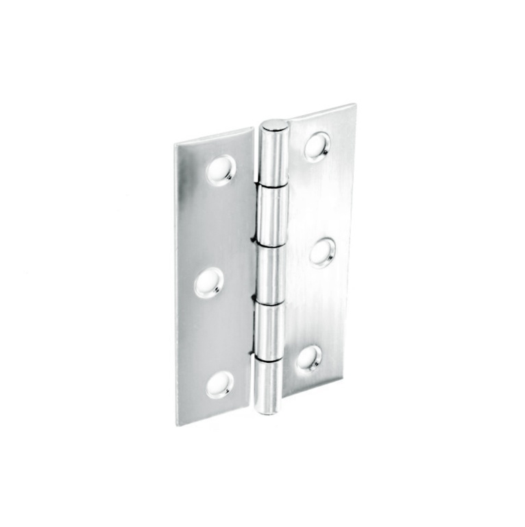 Steel Butt Hinges Polished Chrome Plated (Pair) - 75mm