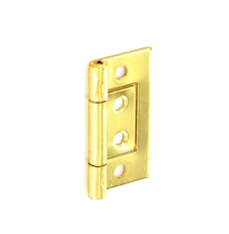 Flush Hinges Brass Plated (Pair) - 40mm