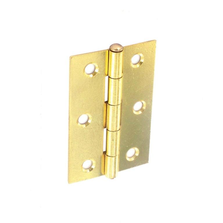 Loose Pin Butt Hinges Brass Plated (Pair) - 75mm