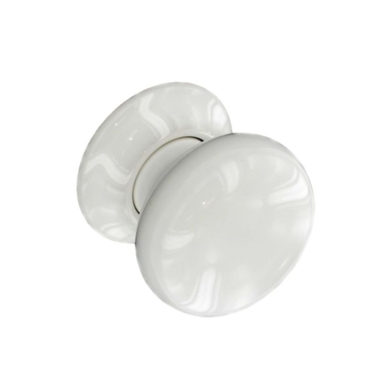 Ceramic Door Knobs White (Pair) - 60mm
