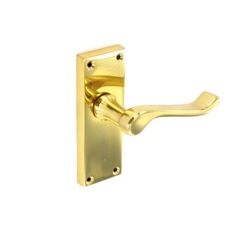 Scroll Brass Latch Handles (Pair) - 120mm