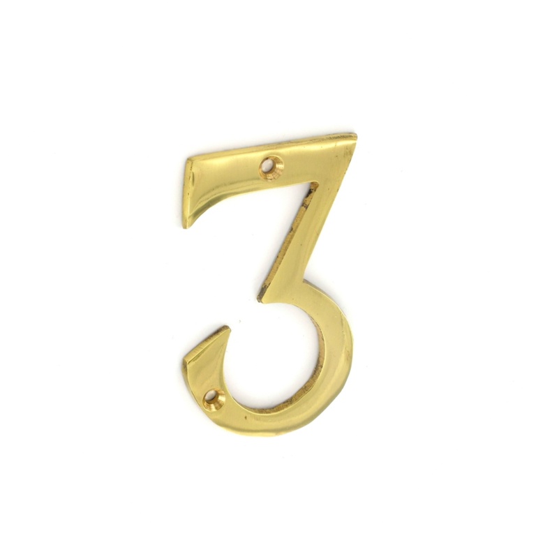 Brass Numeral No.3 - 75mm