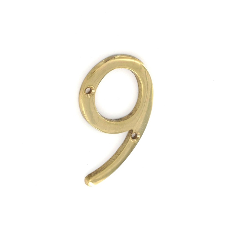 Brass Numeral No.9 - 75mm