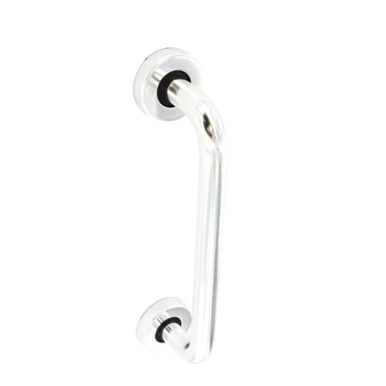 Aluminium Round Bar Pull Polished with Roses - 230mm