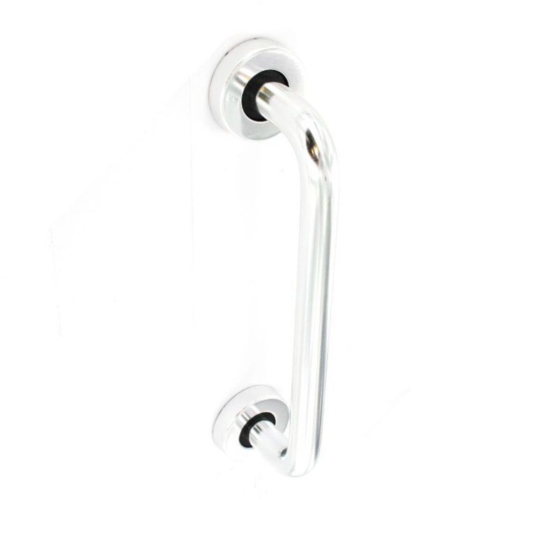 Aluminium Round Bar Pull Polished with Roses - 300mm