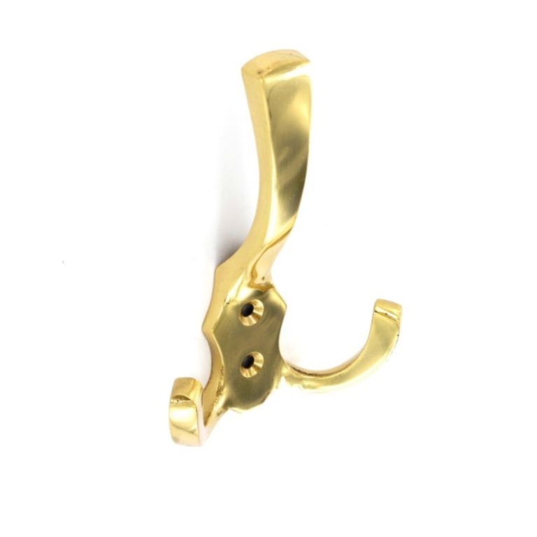 Brass Hat & Twin Coat Hook - 125mm
