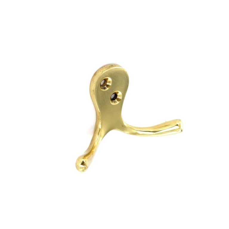 Brass Double Robe Hook - 75mm