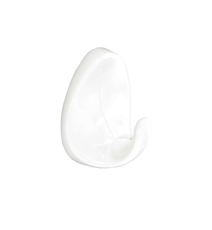 Oval Self-Adhesive Hooks White (4) - Medium