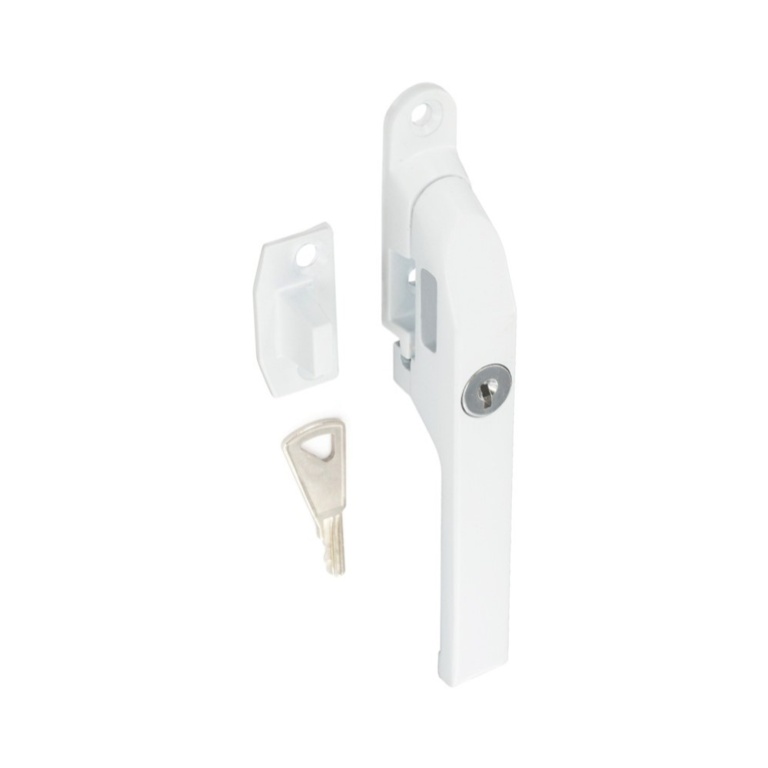 Locking Casement Fastener White - 125mm